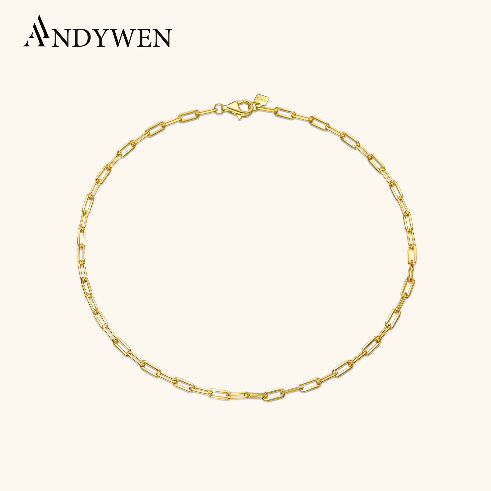 Anklet Foot Chain - ANDYWEN 925 Sterling Zilver Goud Vriendje
