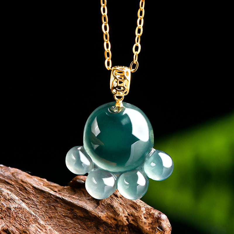Jewelry & Watches Spółka Z Ograniczoną Odpowiedzialnością Sp Z Oo - Natuurlijke echte smaragd blauw water jade