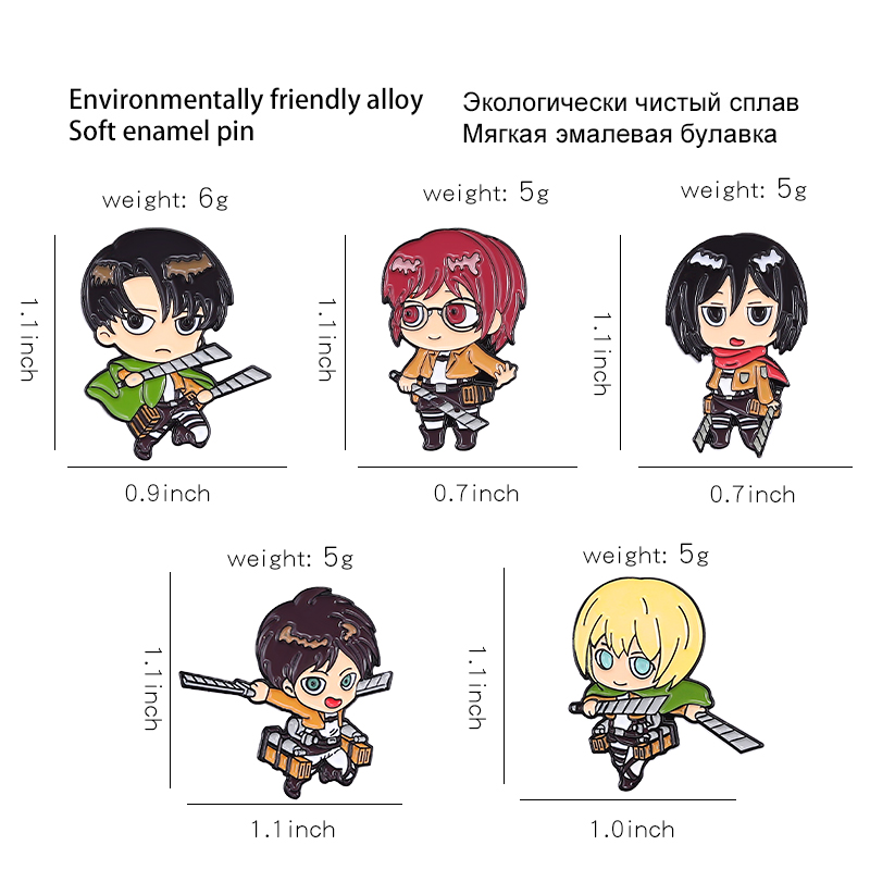 Chibi Emaille Pins Custom Eren - Levi Jewelry & Watches Inc recensie en prijs