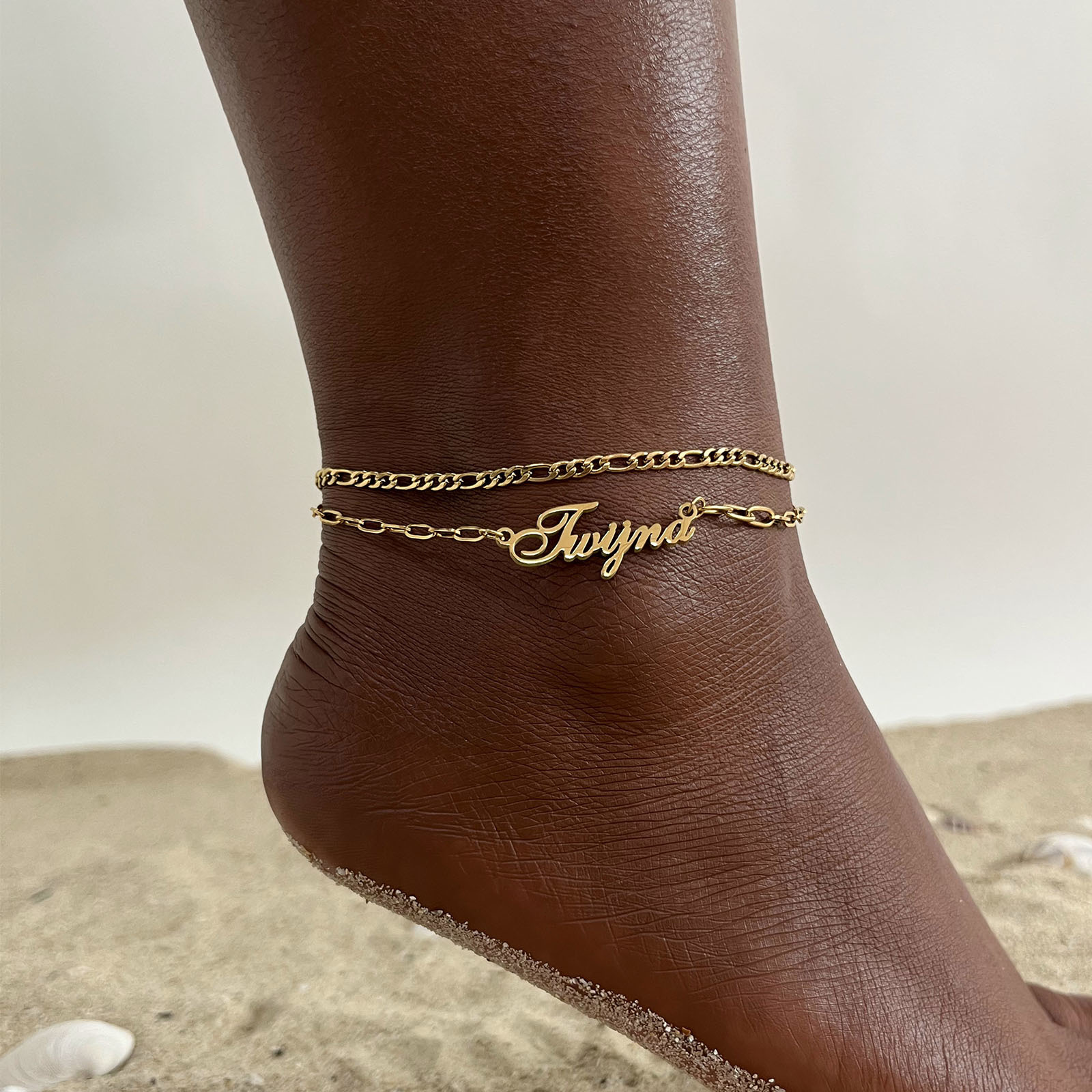 Vnox Aangepaste Naam Enkelband - Anklet Foot Chain recensie en prijs