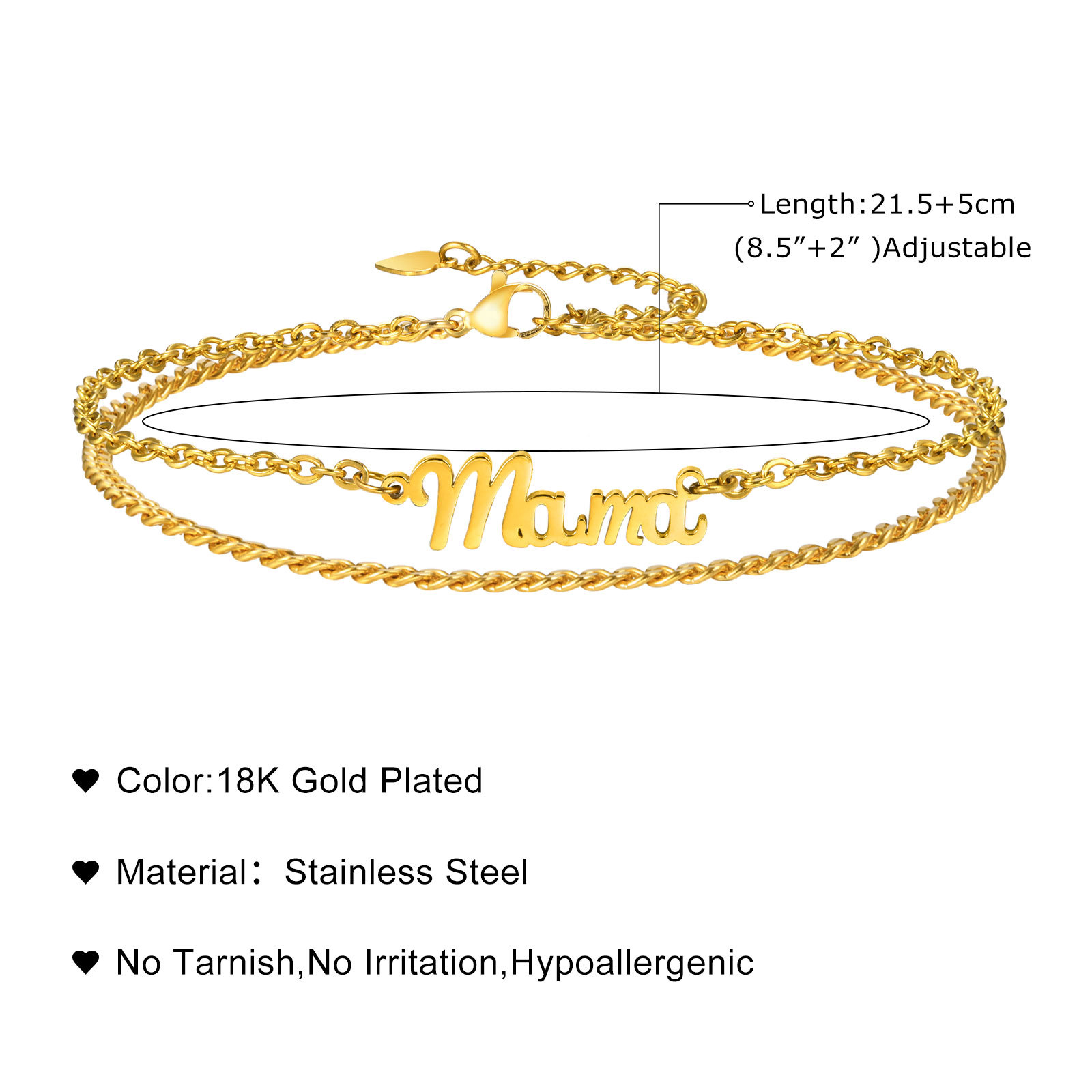 Vnox Aangepaste Naam Enkelband - Anklet Foot Chain recensie en prijs